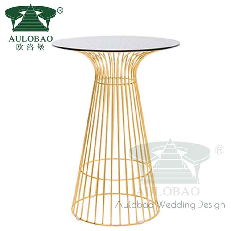 Outdoor Party Gold Cocktail Table Aulobao