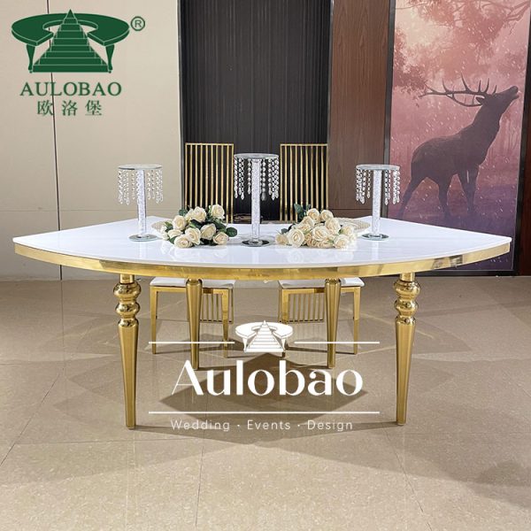 Metal Half Moon Table