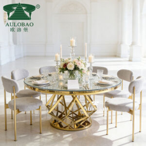 Glass Top Round Dining Table