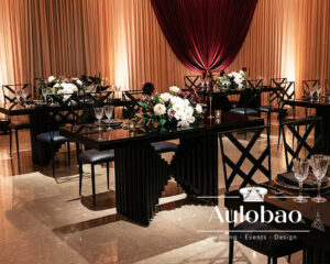 Geometric X-Pattern Chairs with an Architectural Base Table