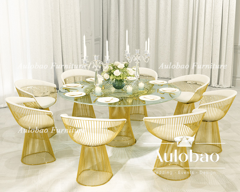 Gold Wireframe Dining Set
