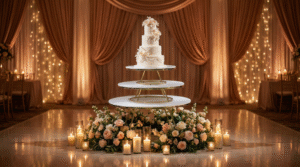 Round Forms Wedding Cake Displays Create Elegance