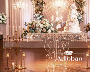 Acrylic Wedding Display Tables with Butterfly Design Base