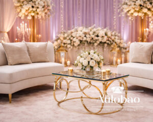 Chic Gold Coffee Tables for Any Wedding Lounge