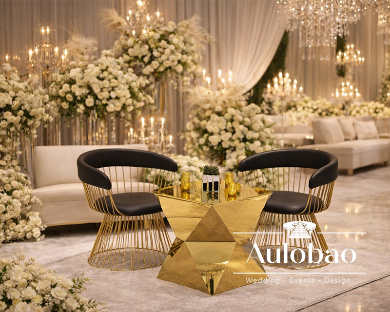 Hourglass-Inspired Coffee Table for Wedding Lounge Areas