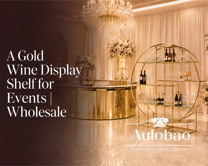 A Gold Wine Display Shelf for Events