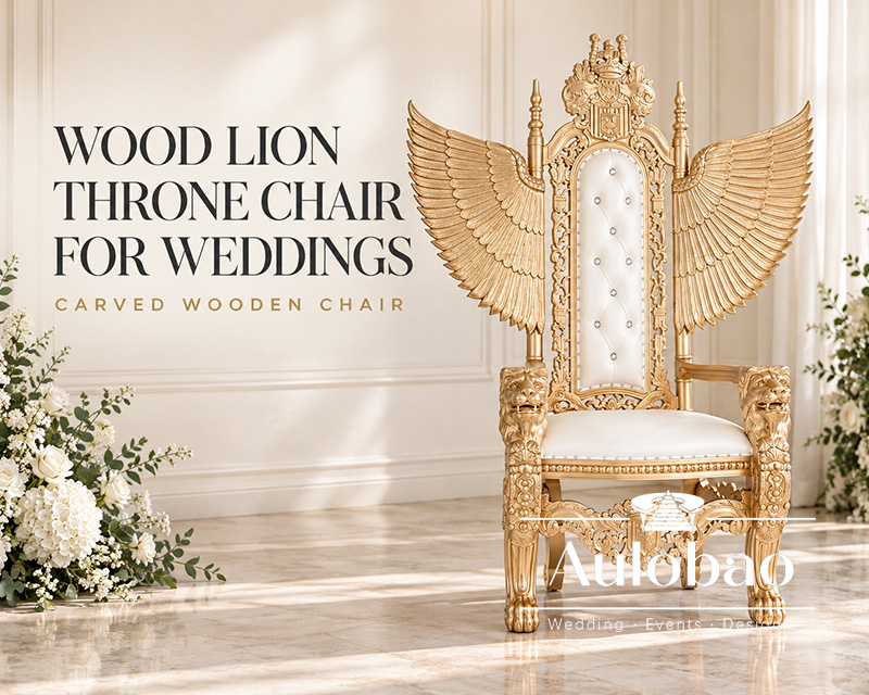 Wood Lion Throne Chair for Weddings