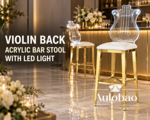 Violin Back Acrylic Bar Stool with LED Light